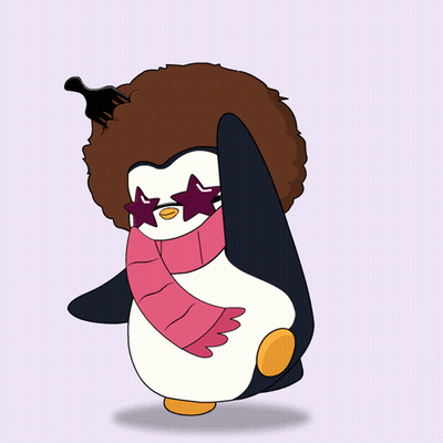 Penguin With Sunglasses Scarf And Comb In Hair GIF