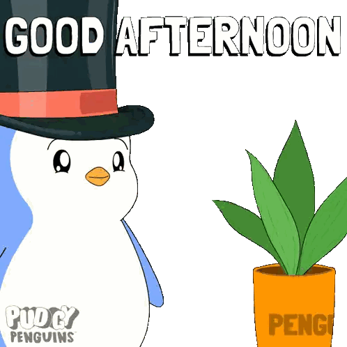 Penguin With Top Hat Good Afternoon Sticker
