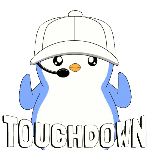 Penguin With Touchdown Microphone Sticker
