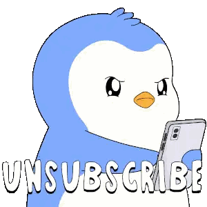 Penguin With Unsubscribe Text Sticker