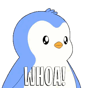 Penguin With Whoa Face Sticker
