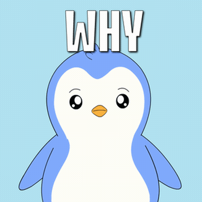Penguin With Why Text GIF