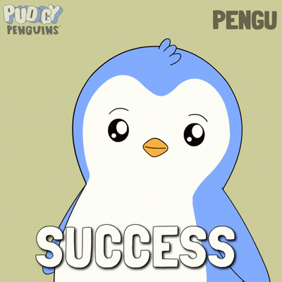 Penguin With Word Success GIF