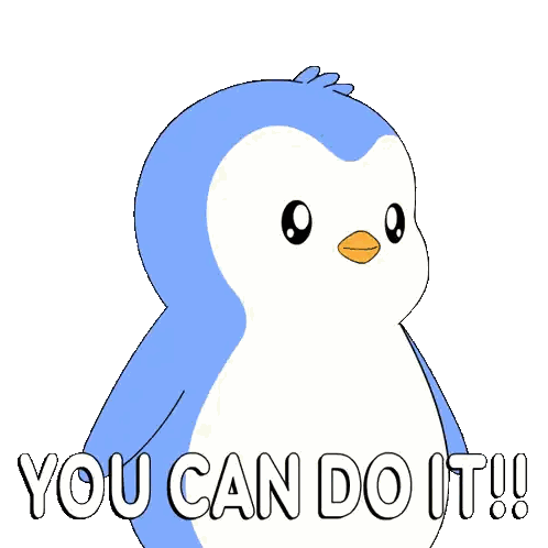 Penguin With You Can Do It Sticker
