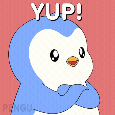 Penguin With Yup Above GIF