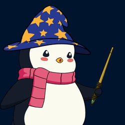 Penguin Wizard Casting Spell GIF