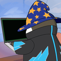 Penguin Wizard Coding GIF