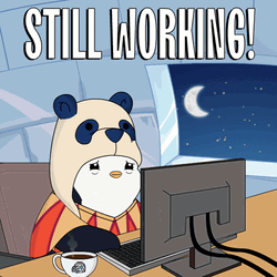 Penguin Work Monday Overtime GIF