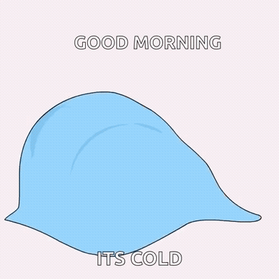 Penguin Wrapped In Blue Blanket Saying Good Morning It's Cold GIF
