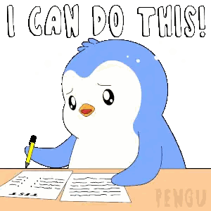 Penguin Writing I Can Do This Sticker