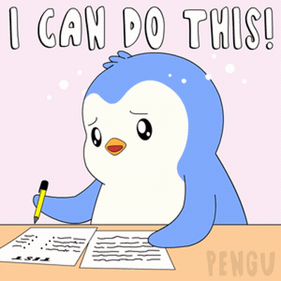 Penguin Writing I Can Do This GIF