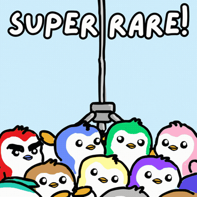 Penguins Gathered In Front Of Super Rare Sign GIF