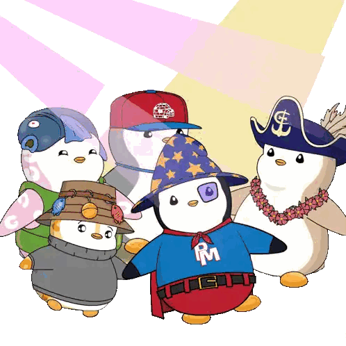Penguins Group With One Wearing IPM Shirt Sticker