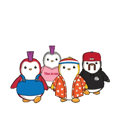 Penguins Huddle Shirt Sticker