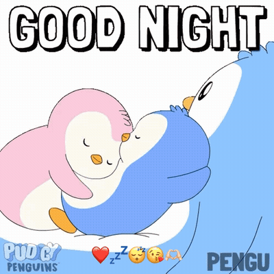 Penguins Hugging Good Night GIF