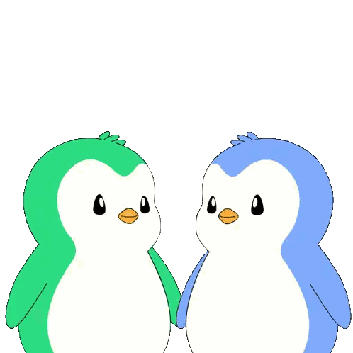 Penguins Hugging Sticker