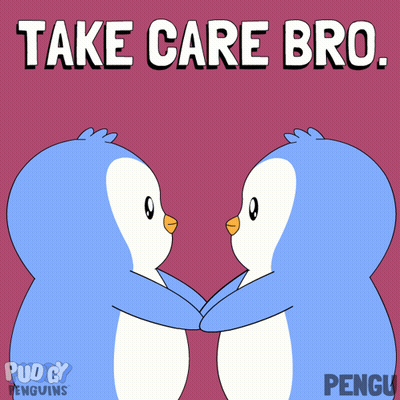 Penguins Hugging Take Care Bro GIF