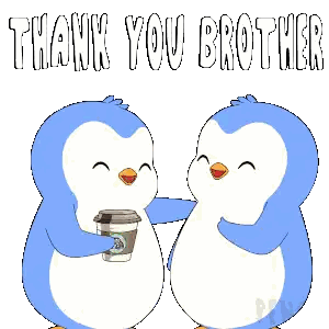 Penguins Hugging Thank You Brother Sticker