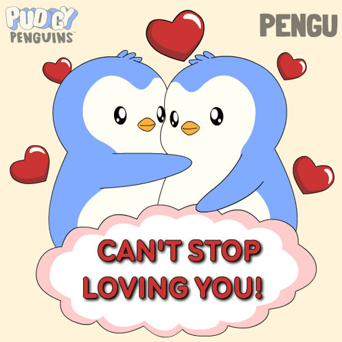 Penguins Hugging With Can't Stop Loving You GIF