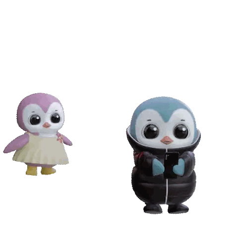 Penguins Hugging With Heart Above Sticker