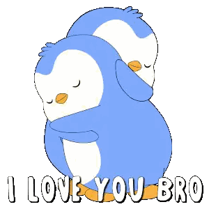 Penguins Hugging With I Love You Bro Sticker
