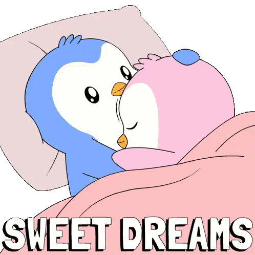Penguins In Bed Saying Sweet Dreams Sticker