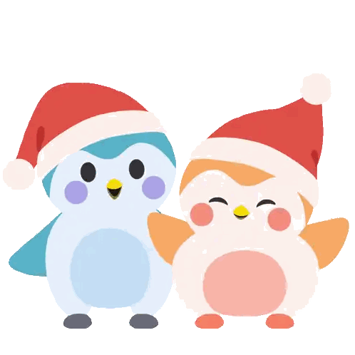 Penguins In Santa Hats Sticker