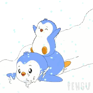 Penguins In Snow With Penguin Sticker