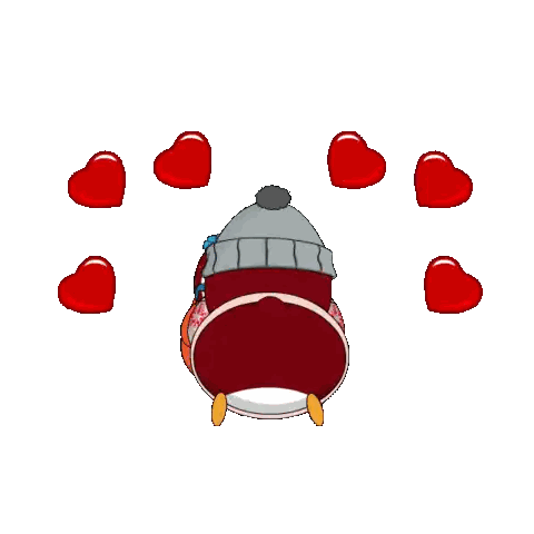 Penguins Kissing Hearts Sticker
