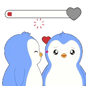 Penguins Kissing With Heart Sticker