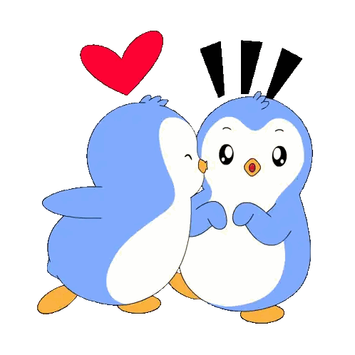 Penguins Kissing With Heart Sticker