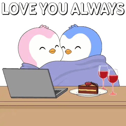 Penguins Kissing With Love You Always Sticker