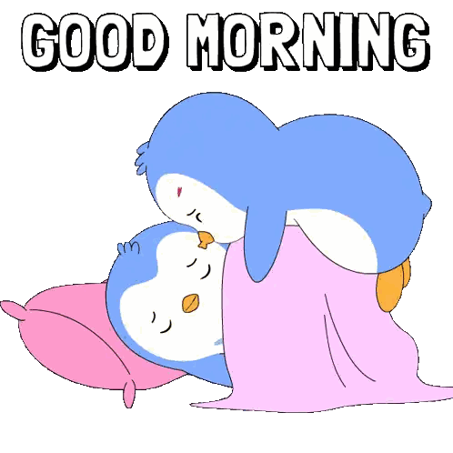 Penguins Laying Good Morning Sticker