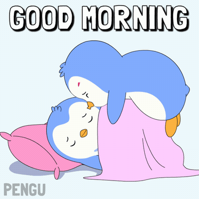Penguins Lying Together Good Morning GIF