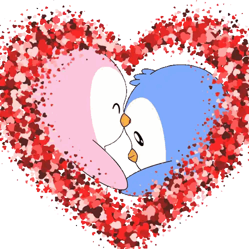 Penguins Making Heart Shape Sticker