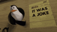 Penguins Of Madagascar It Was A Joke Sign GIF