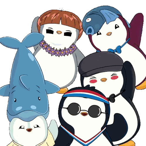 Penguins Posing Including Sunglasses Sticker