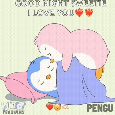 Penguins Saying Good Night Sweetie I Love You GIF