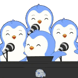 Penguins Singing Into Microphones Sticker