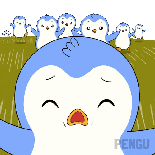 Penguins Standing In Field Sticker