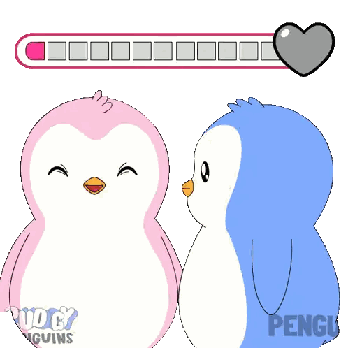 Penguins Standing Next To Loading Bar Sticker