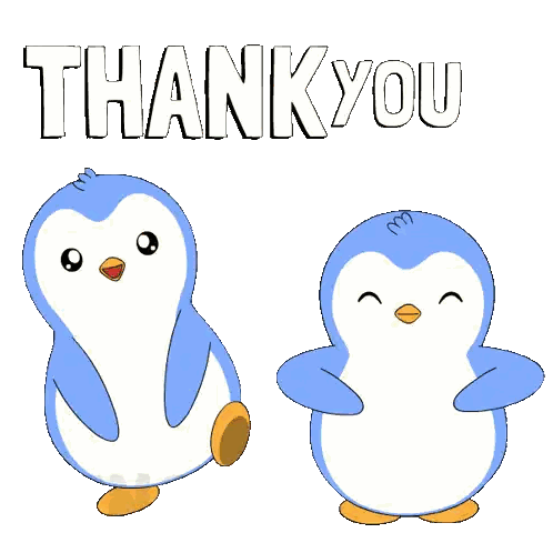 Penguins Standing Next To Thank You Sticker