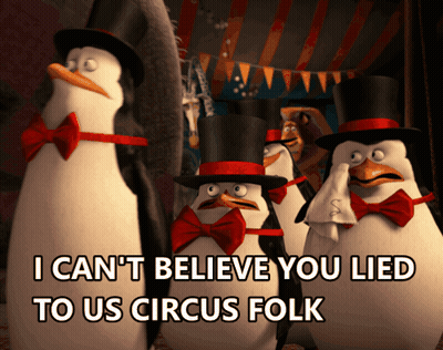 Penguins Top Hats I Can't Believe You Lied GIF