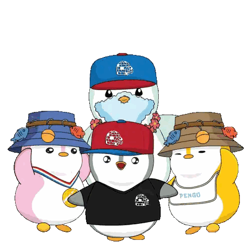 Penguins Wearing Hats Pengo Shirts Sticker