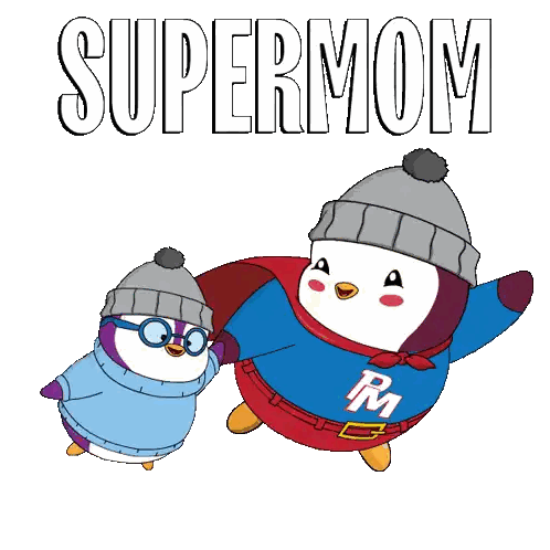 Penguins Wearing Sweaters Supermom Sticker