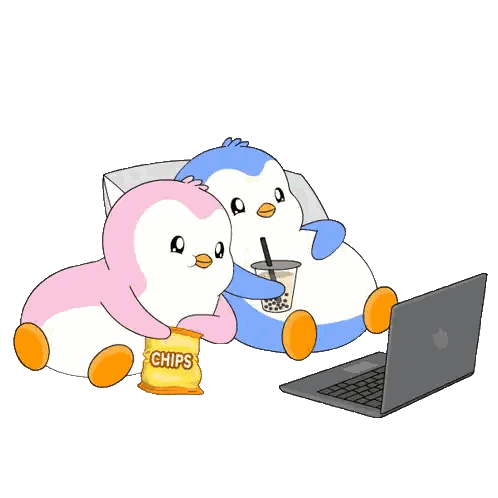 Penguins With Chips Sticker