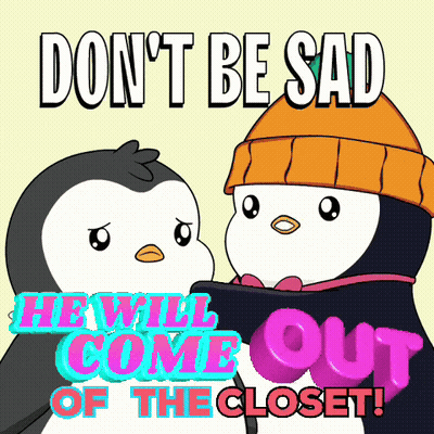 Penguins With Don T Be Sad Message GIF