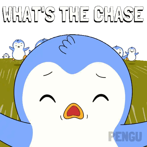 Penguins With What S The Chase Sticker