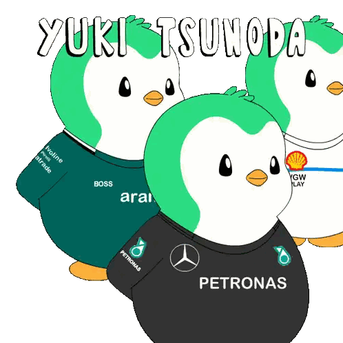 Penguins With Yuki Tsunoda Name Sticker