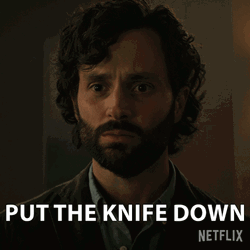 Penn Badgley Put The Knife Down GIF